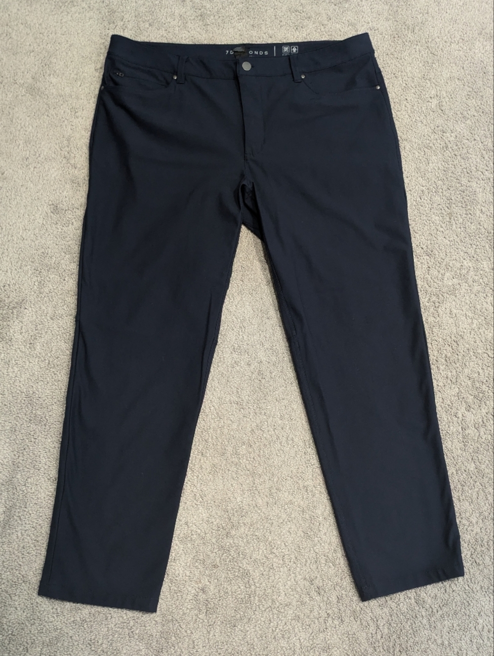 7 Diamonds Infinity Chino Mens Performance Slim Pants Sz 38x32 Blue Stretch